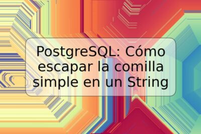 PostgreSQL: Cómo escapar la comilla simple en un String