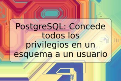 PostgreSQL: Concede todos los privilegios en un esquema a un usuario