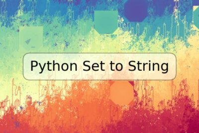 Python Set to String