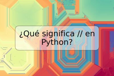 ¿Qué significa // en Python?