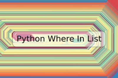 Python Where In List