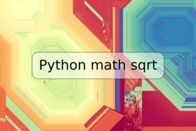 Python math sqrt