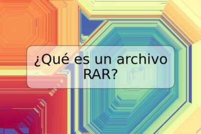 ¿Qué es un archivo RAR?
