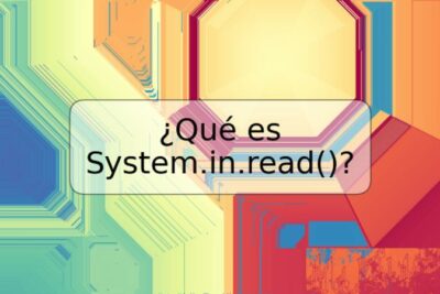 ¿Qué es System.in.read()?