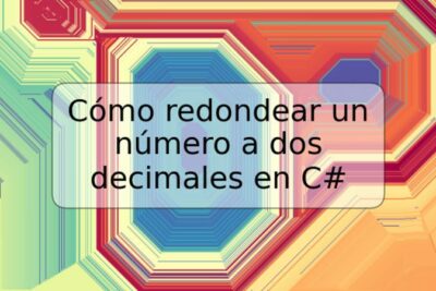 Cómo redondear un número a dos decimales en C#