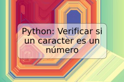 Python: Verificar si un caracter es un número