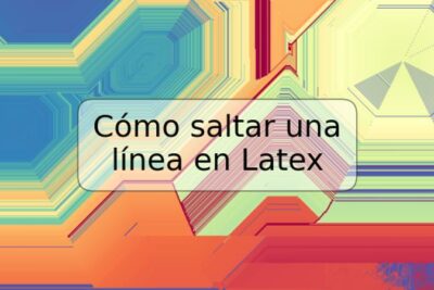 Cómo saltar una línea en Latex