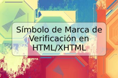 Símbolo de Marca de Verificación en HTML/XHTML