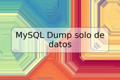 MySQL Dump solo de datos