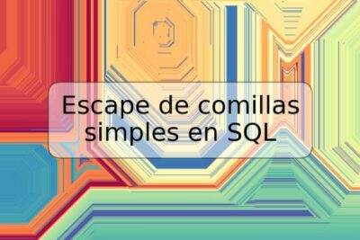 Escape de comillas simples en SQL
