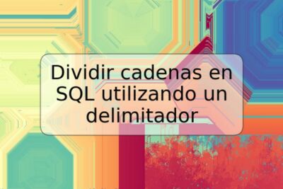 Dividir cadenas en SQL utilizando un delimitador