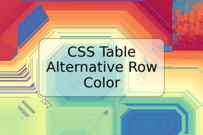 CSS Table Alternative Row Color