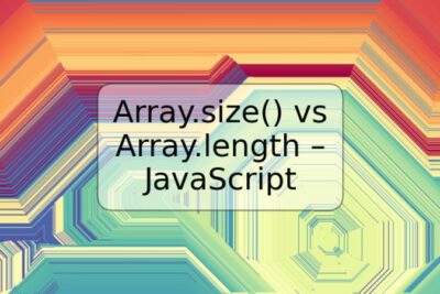 Array.size() vs Array.length – JavaScript