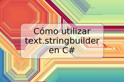 Cómo utilizar text.stringbuilder en C#