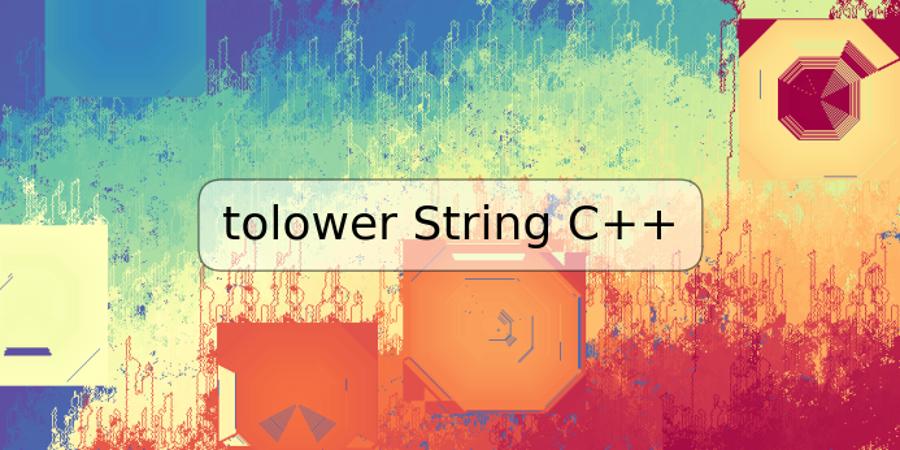 tolower String C++