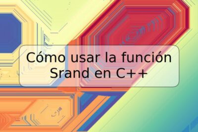 Cómo usar la función Srand en C++