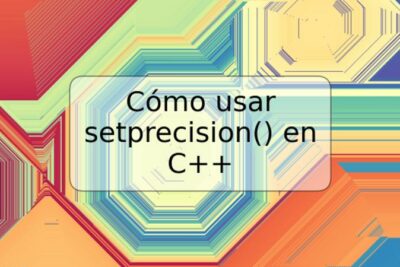 Cómo usar setprecision() en C++