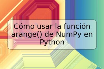 Cómo usar la función arange() de NumPy en Python