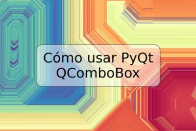 Cómo usar PyQt QComboBox