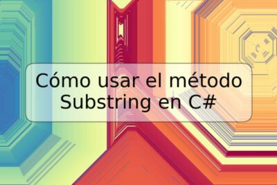 Cómo usar el método Substring en C#